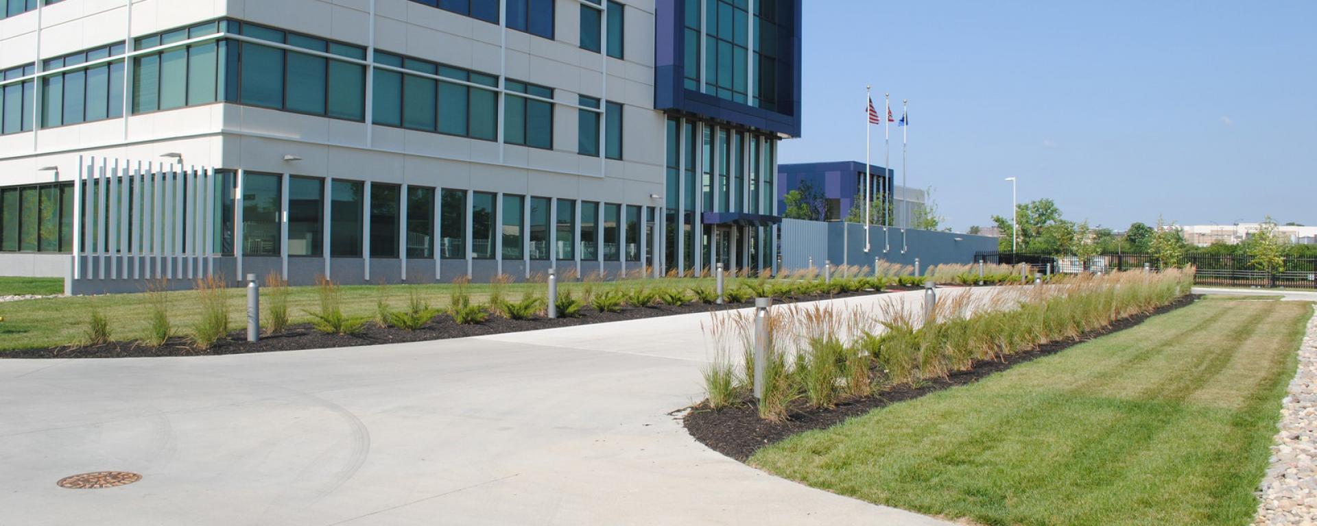 walkway alongside of building