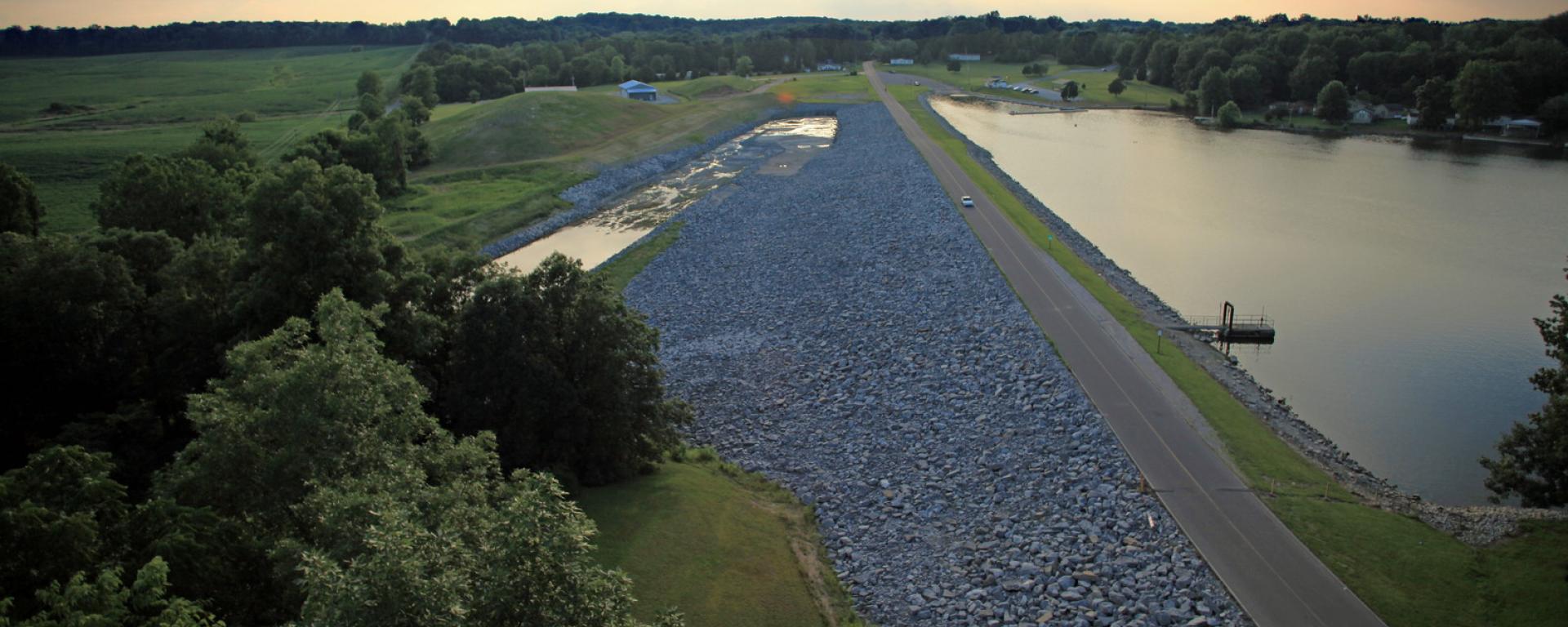 aerial of the dam