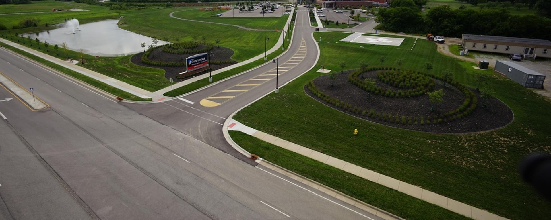 aerial of driveway entrance 