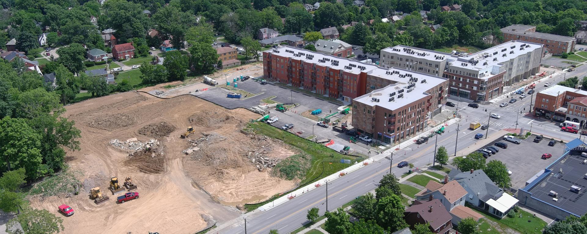 aerial photo of construction site