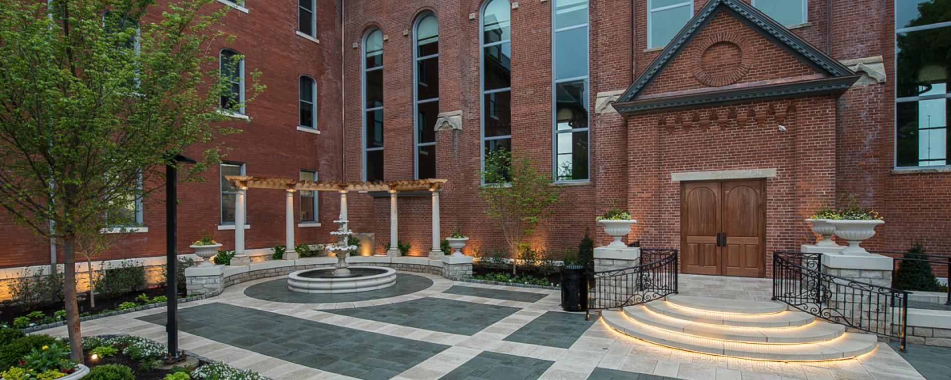 courtyard at night 