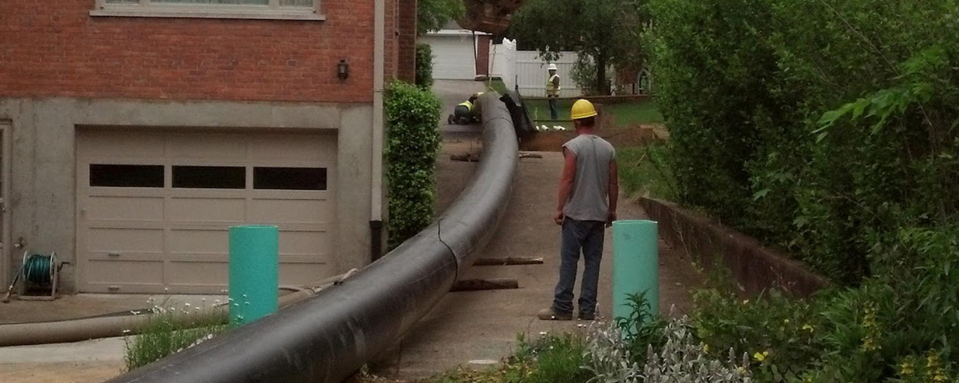 sewer piping before its laid in ground