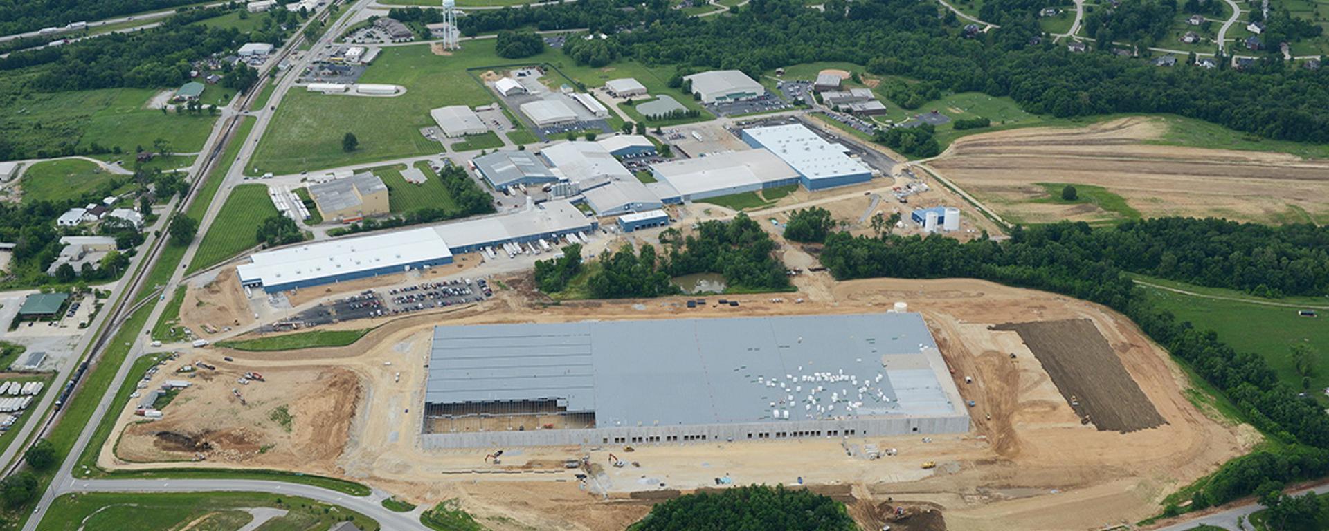 aerial of building under construction