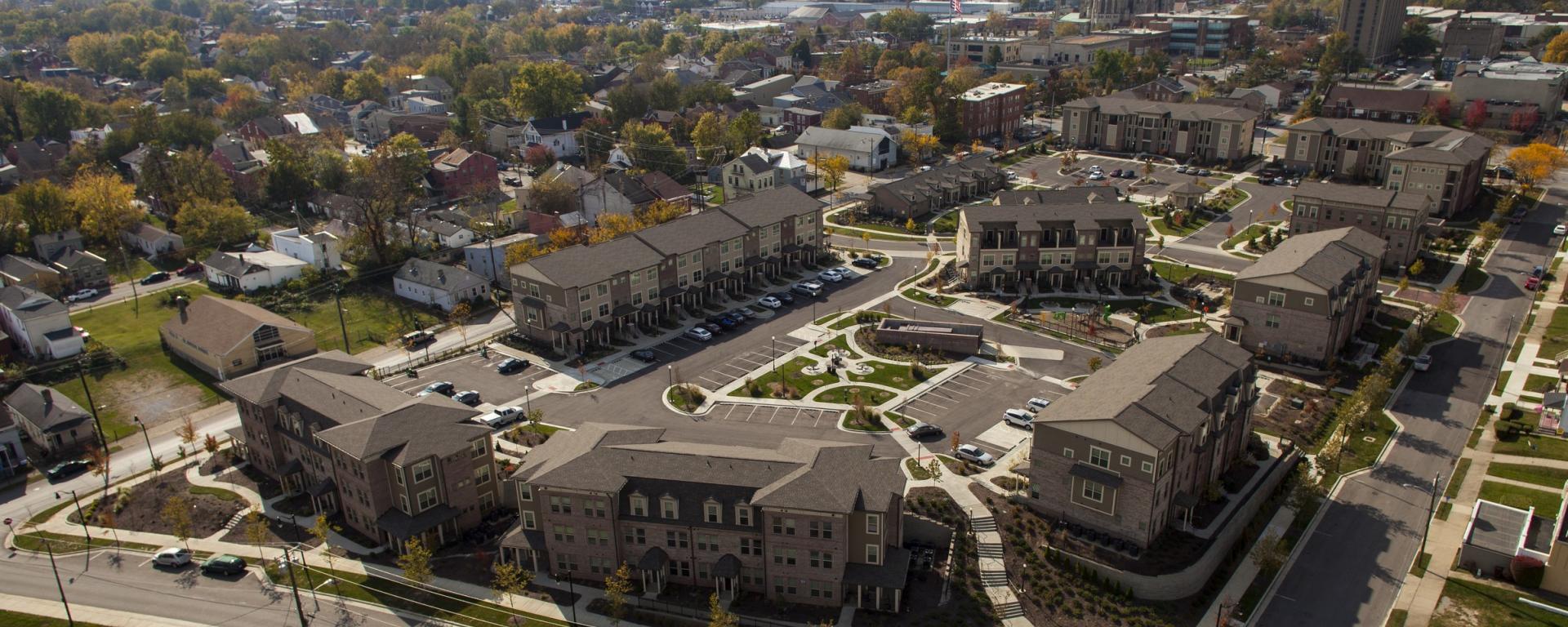 aerial image of housing development 