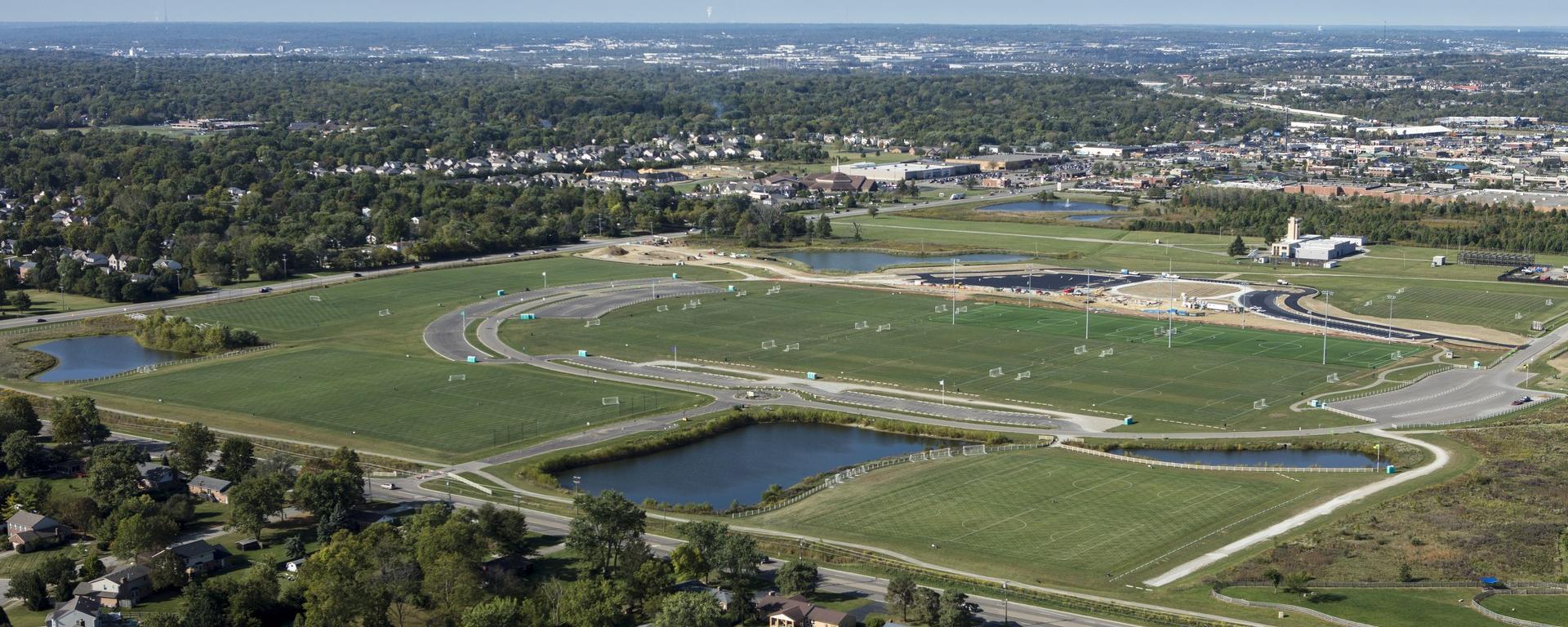 aerial of athletic fields