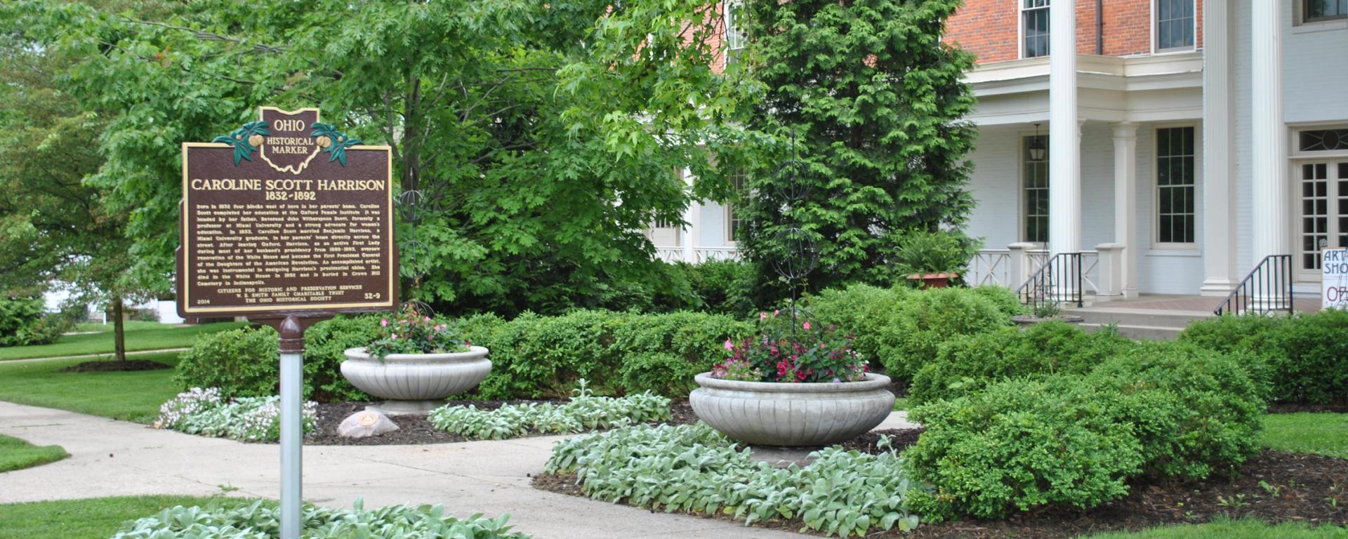 entrance with flower pots