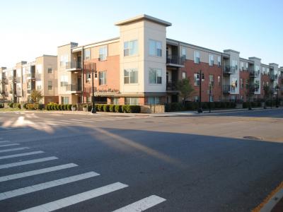 entrance of apartment building