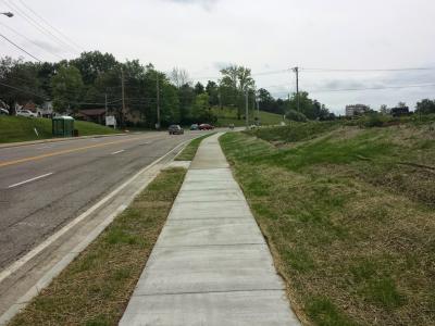 sidewalk along the roadway