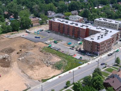 aerial photo of construction site