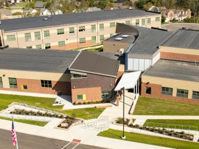 aerial view of elementary school