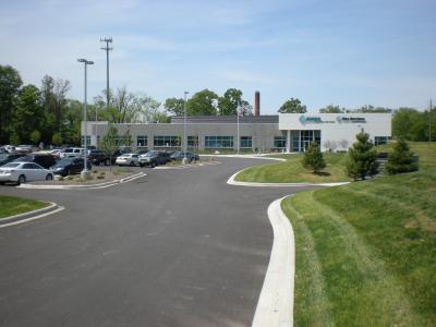 building front entrance and parking lot